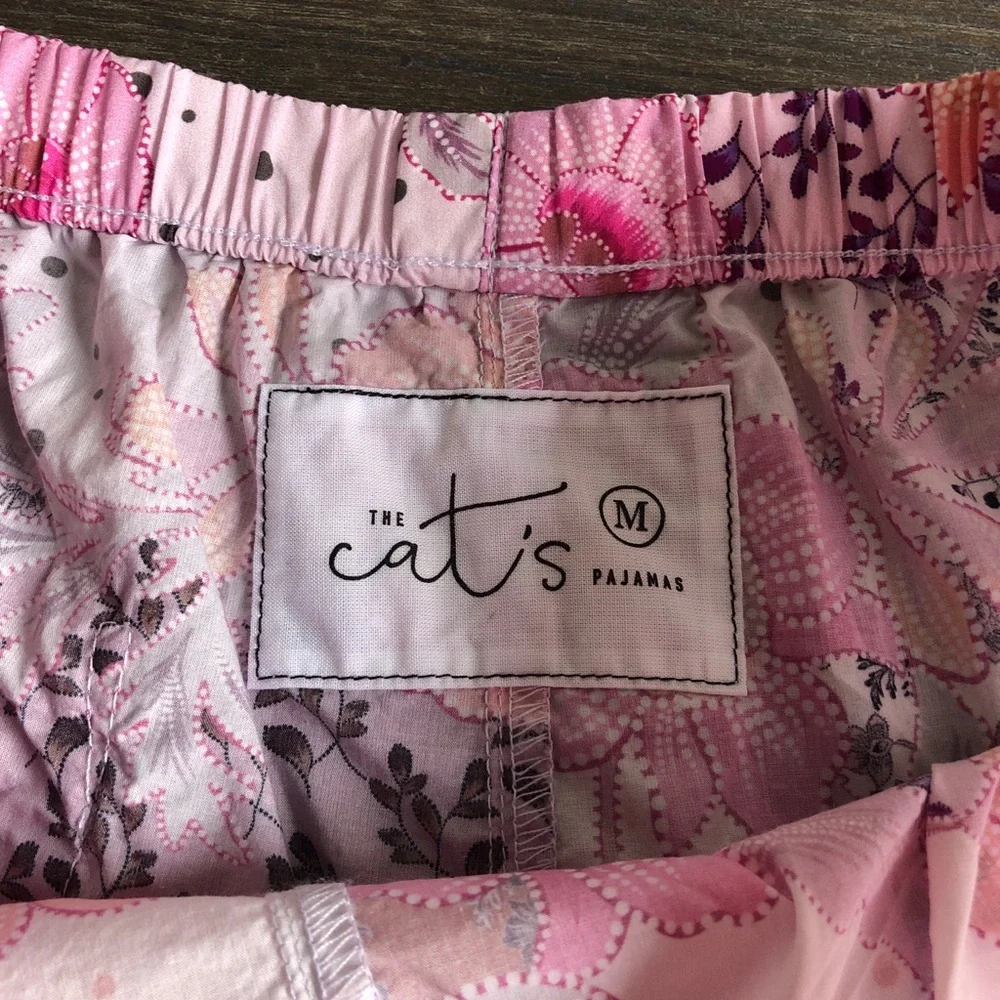 The Cat’s Pajamas Piper Luxe Cotton Shorts Pink Floral Print Medium